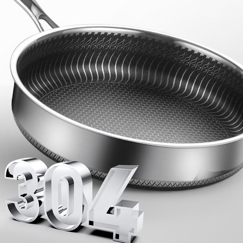 Stainless Steel Frying Pan Non - Stick Cooking Frypan Cookware 32cm Honeycomb Double Sided - Furniture > Dining > Buffets & Sideboards - Rivercity House & Home Co. (ABN 18 642 972 209) - Affordable Modern Furniture Australia