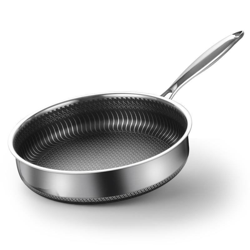 Stainless Steel Frying Pan Non - Stick Cooking Frypan Cookware 32cm Honeycomb Double Sided - Furniture > Dining > Buffets & Sideboards - Rivercity House & Home Co. (ABN 18 642 972 209) - Affordable Modern Furniture Australia