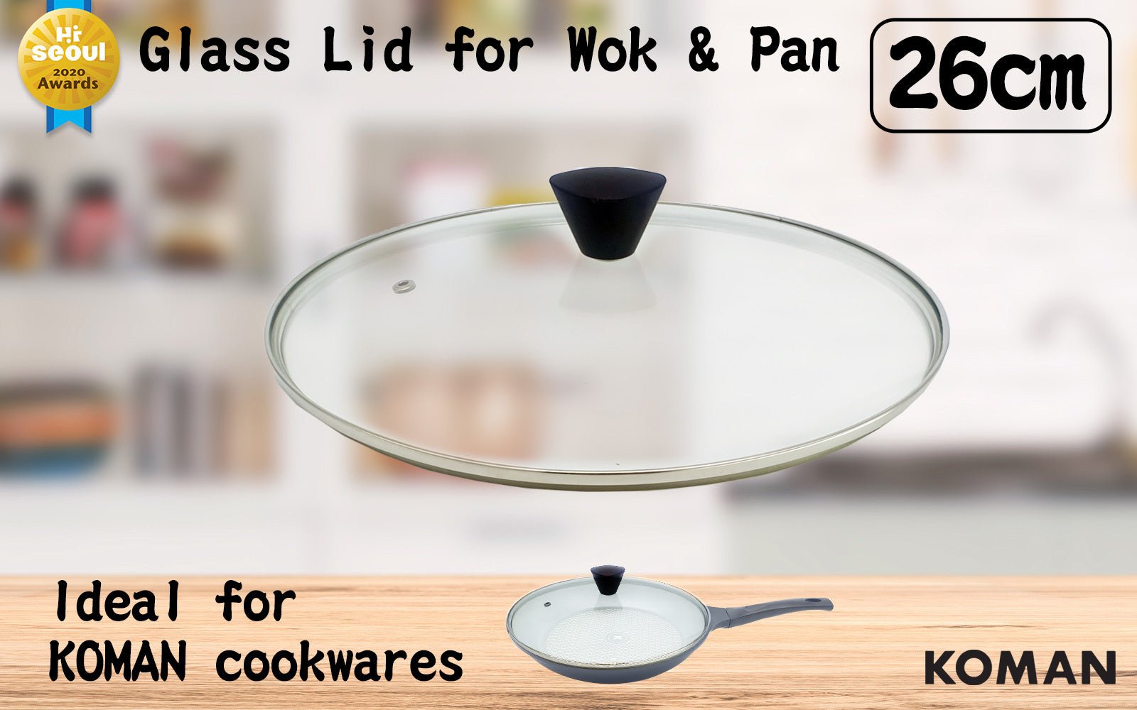Stainless Steel Glass Lid with Bakelite Handle - 28cm - Home & Garden > Kitchenware > Skillets & Frying Pans - Rivercity House & Home Co. (ABN 18 642 972 209) - Affordable Modern Furniture Australia
