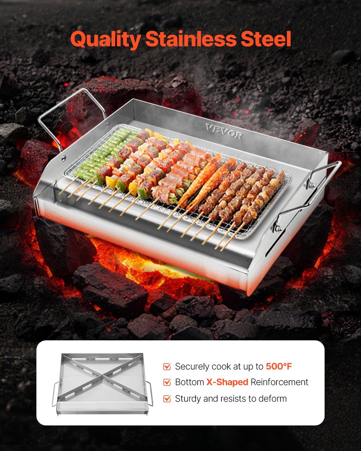 Stainless Steel Griddle, 17x13 inch Universal Flat Top Rectangular Plate, Gas Grill Griddle for BBQ Grill, Teppanyaki, Portable Family Cookware with Handle, for Camping Tailgating Party - Outdoor Recreation > Boating > Paddles & Oars - Rivercity House & Home Co. (ABN 18 642 972 209) - Affordable Modern Furniture Australia