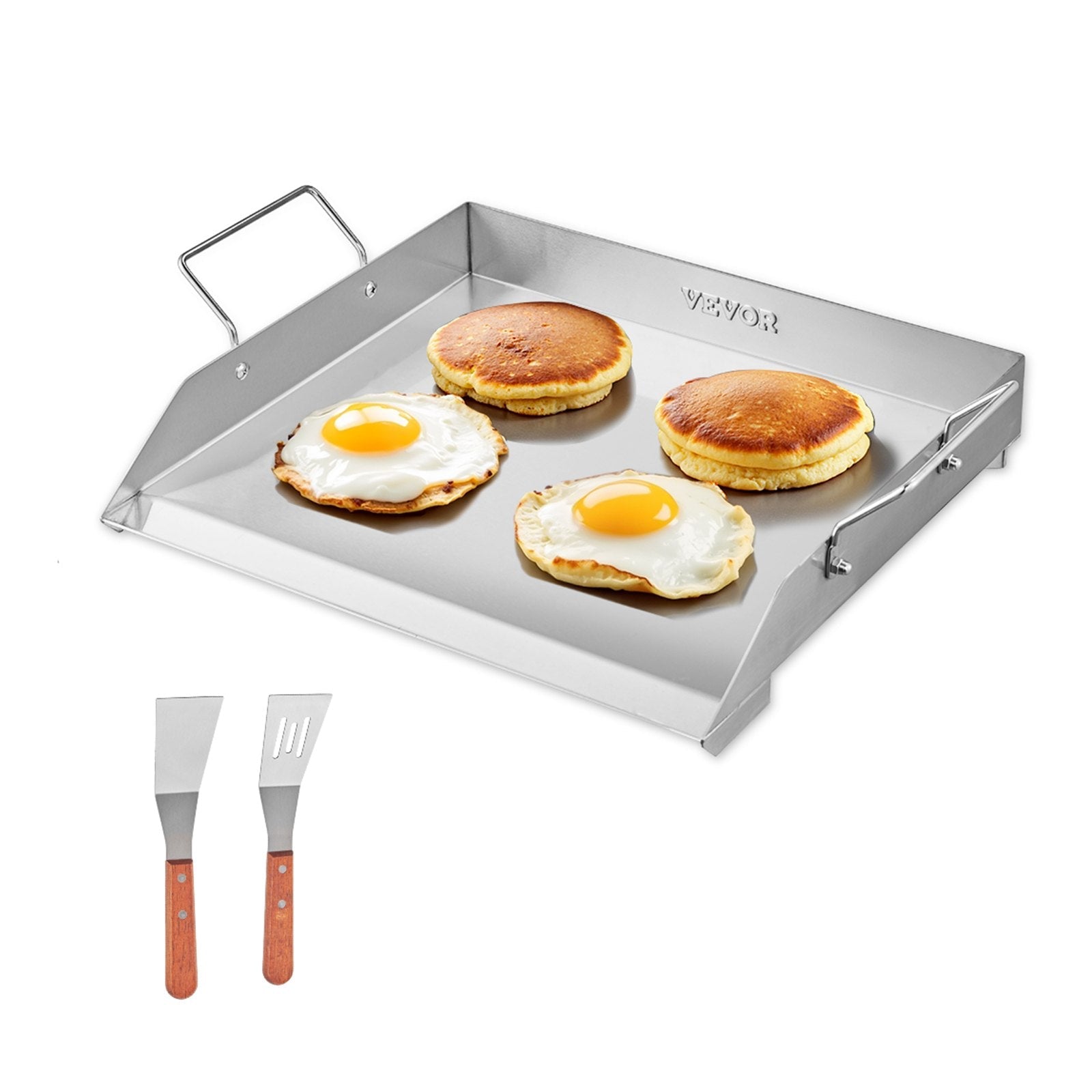 Stainless Steel Griddle, 18x16 inch Universal Flat Top Rectangular Plate, Gas Grill Griddle for BBQ Grill, Teppanyaki, Portable Family Cookware with Handle, for Camping Tailgating Party - Outdoor Recreation > Boating > Paddles & Oars - Rivercity House & Home Co. (ABN 18 642 972 209) - Affordable Modern Furniture Australia