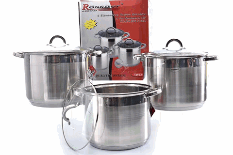 Stainless Steel Induction Cookware Set Casserole Stockpot - 3 Pots with Lids - Home & Garden > Kitchenware > Skillets & Frying Pans - Rivercity House & Home Co. (ABN 18 642 972 209) - Affordable Modern Furniture Australia