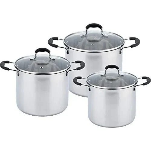 Stainless Steel Induction Cookware Set Casserole Stockpot - 3 Pots with Lids - Home & Garden > Kitchenware > Skillets & Frying Pans - Rivercity House & Home Co. (ABN 18 642 972 209) - Affordable Modern Furniture Australia