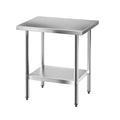 Stainless Steel Kitchen Work Table 610x760mm with Undershelf - Silver