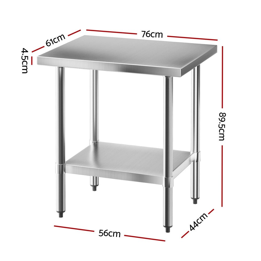 Stainless Steel Kitchen Bench Work Table 610 x760MM 430 - Home & Garden > Kitchenware > Dish Racks - Rivercity House & Home Co. (ABN 18 642 972 209) - Affordable Modern Furniture Australia