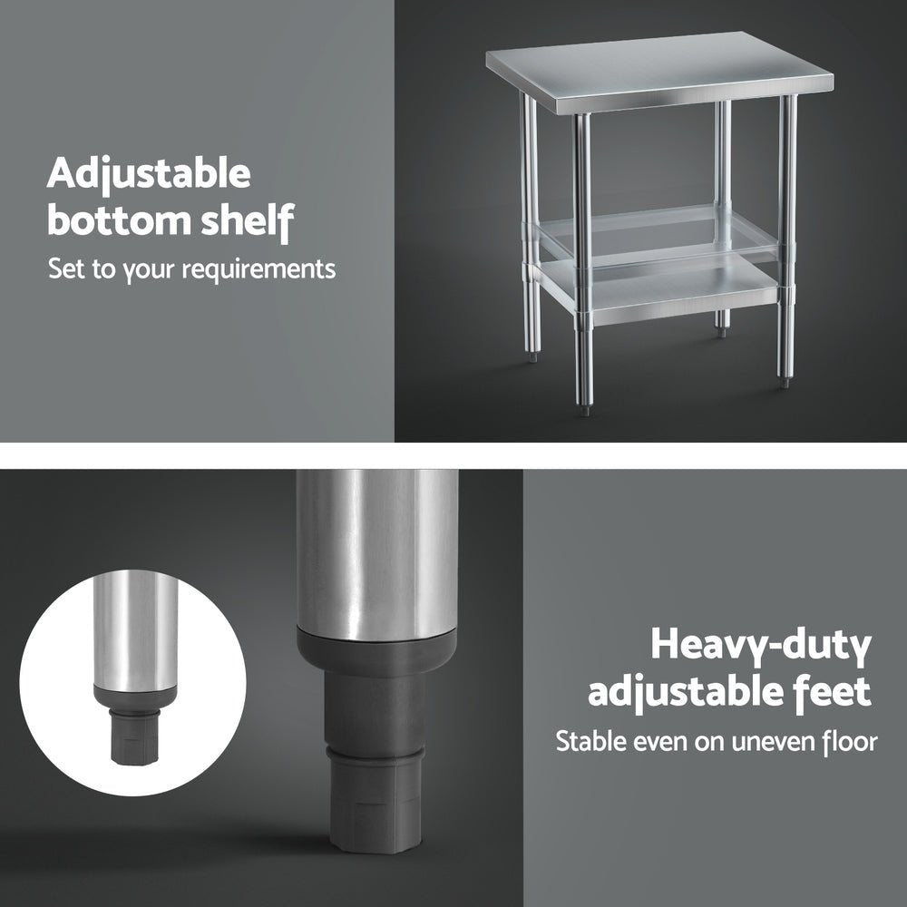 Stainless Steel Kitchen Bench Work Table 610 x760MM 430 - Home & Garden > Kitchenware > Dish Racks - Rivercity House & Home Co. (ABN 18 642 972 209) - Affordable Modern Furniture Australia