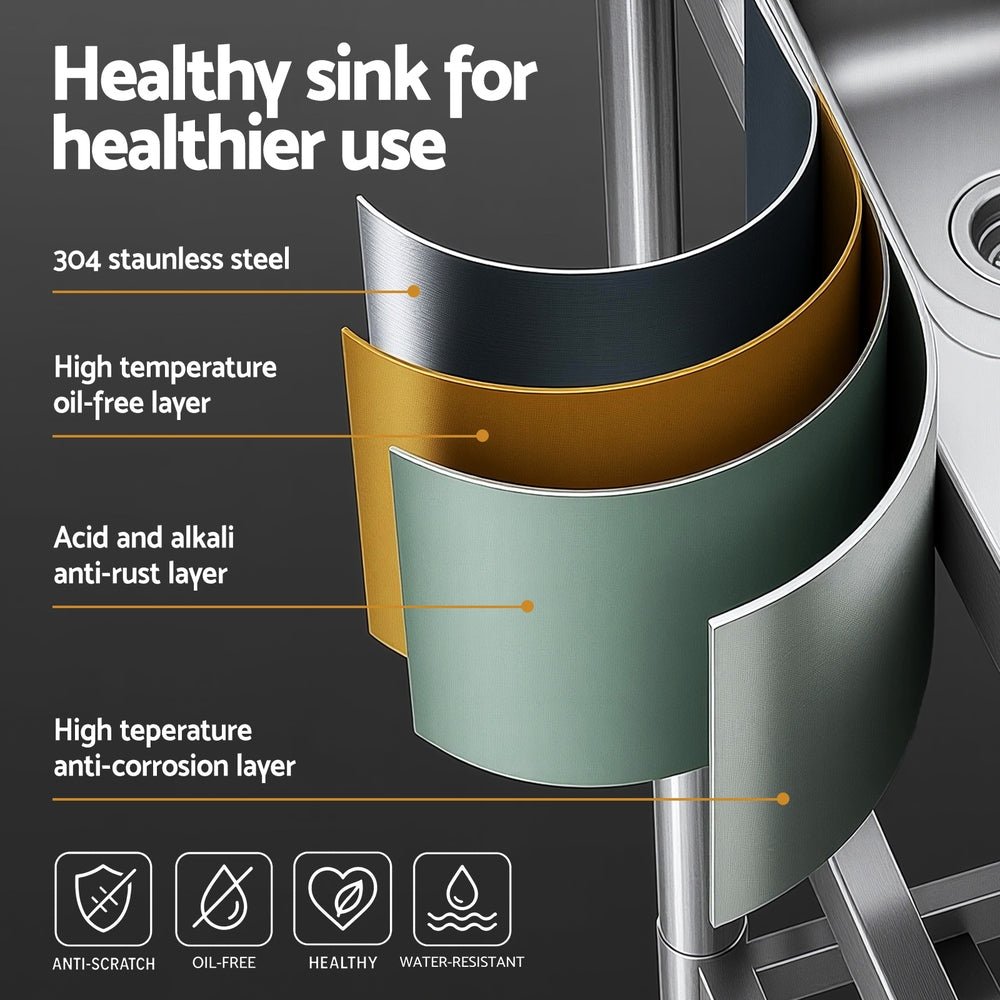 Stainless Steel Kitchen Bench Work Table with Sink Splashback 120cm - Home & Garden > Kitchenware > Dish Racks - Rivercity House & Home Co. (ABN 18 642 972 209) - Affordable Modern Furniture Australia