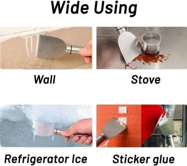 Stainless Steel Kitchen Cleaning Scraper Set with Wide Spatula Blades for Grills, Stovetops, Refrigerators, Ice, and Burnt-On Food - Home & Garden > Kitchenware > Kitchen Utensils - Rivercity House & Home Co. (ABN 18 642 972 209) - Affordable Modern Furniture Australia