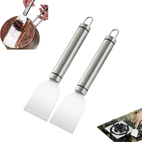 Stainless Steel Kitchen Cleaning Scraper Set with Wide Spatula Blades for Grills, Stovetops, Refrigerators, Ice, and Burnt-On Food - Home & Garden > Kitchenware > Kitchen Utensils - Rivercity House & Home Co. (ABN 18 642 972 209) - Affordable Modern Furniture Australia