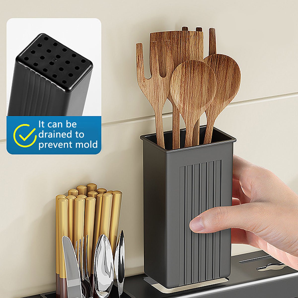 Stainless Steel Kitchen Utensil Storage Rack Organiser Knife Pan Holder Shelves - Furniture > Dining > Kitchen & Dining Trolleys - Rivercity House & Home Co. (ABN 18 642 972 209) - Affordable Modern Furniture Australia