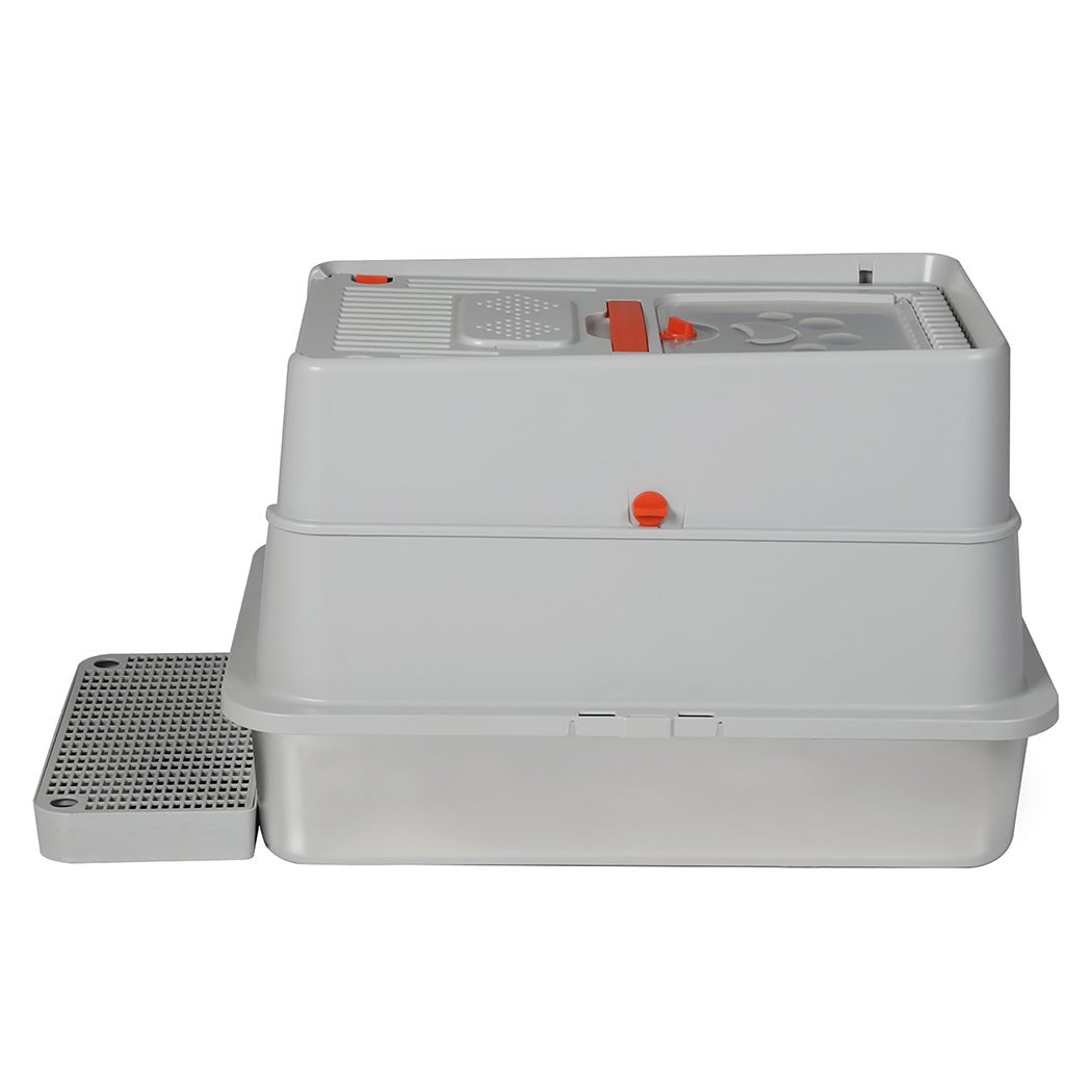 Stainless Steel Large Enclosed Hooded Cat Litter Box 60L - Grey - Rivercity House & Home Co. (ABN 18 642 972 209) - Affordable Modern Furniture Australia