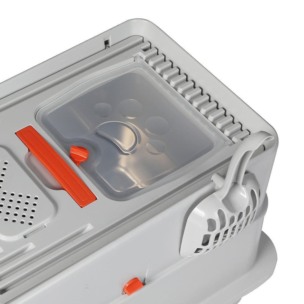 Stainless Steel Large Enclosed Hooded Cat Litter Box 60L - Grey - Rivercity House & Home Co. (ABN 18 642 972 209) - Affordable Modern Furniture Australia