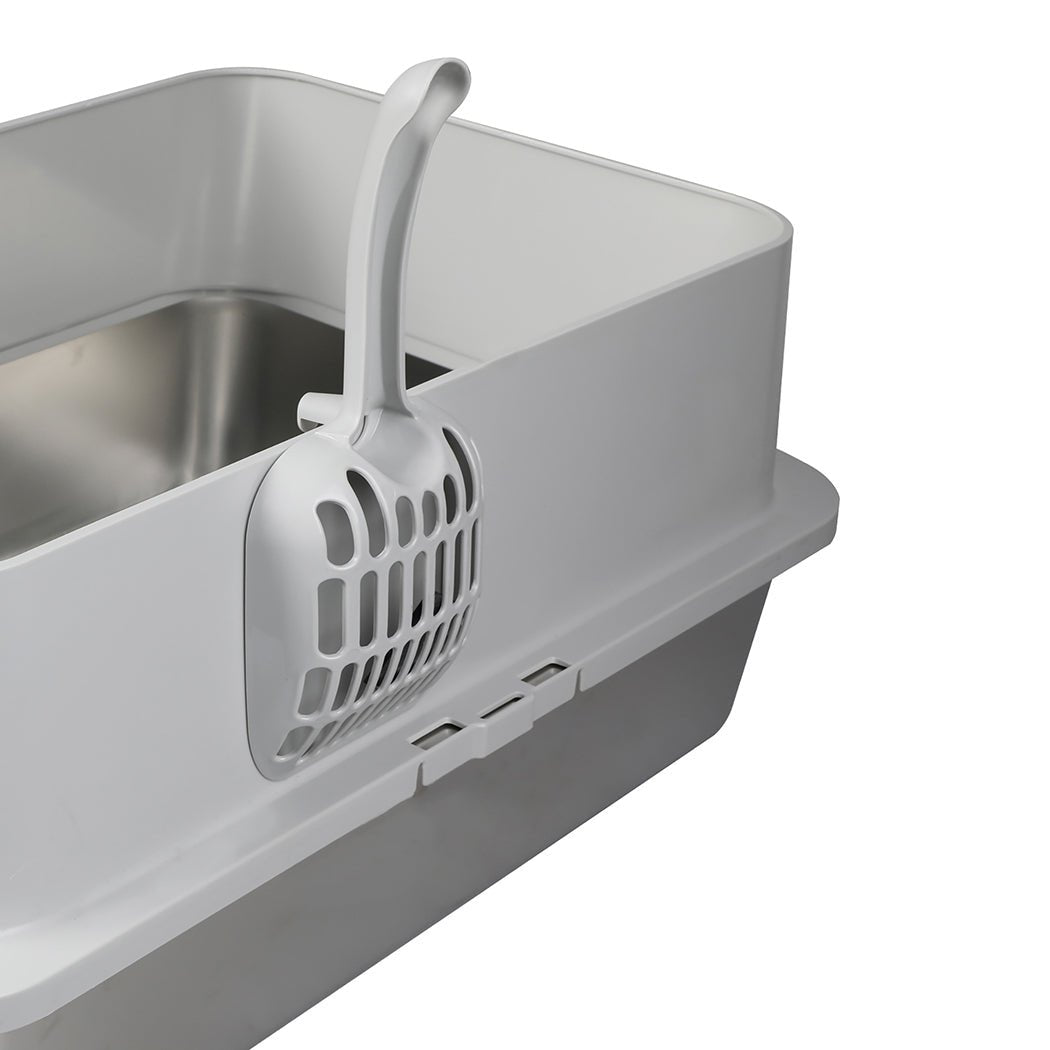 Stainless Steel Large Enclosed Hooded Cat Litter Box 60L - Grey - Rivercity House & Home Co. (ABN 18 642 972 209) - Affordable Modern Furniture Australia