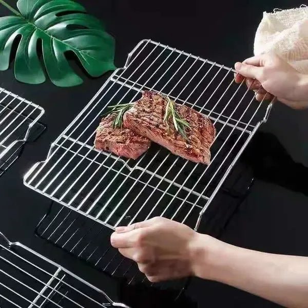 Stainless Steel Rectangular Grill Rack 16 x 26 cm for BBQ Grilling and Food Draining - Home & Garden > BBQ > BBQs & Accessories - Rivercity House & Home Co. (ABN 18 642 972 209) - Affordable Modern Furniture Australia