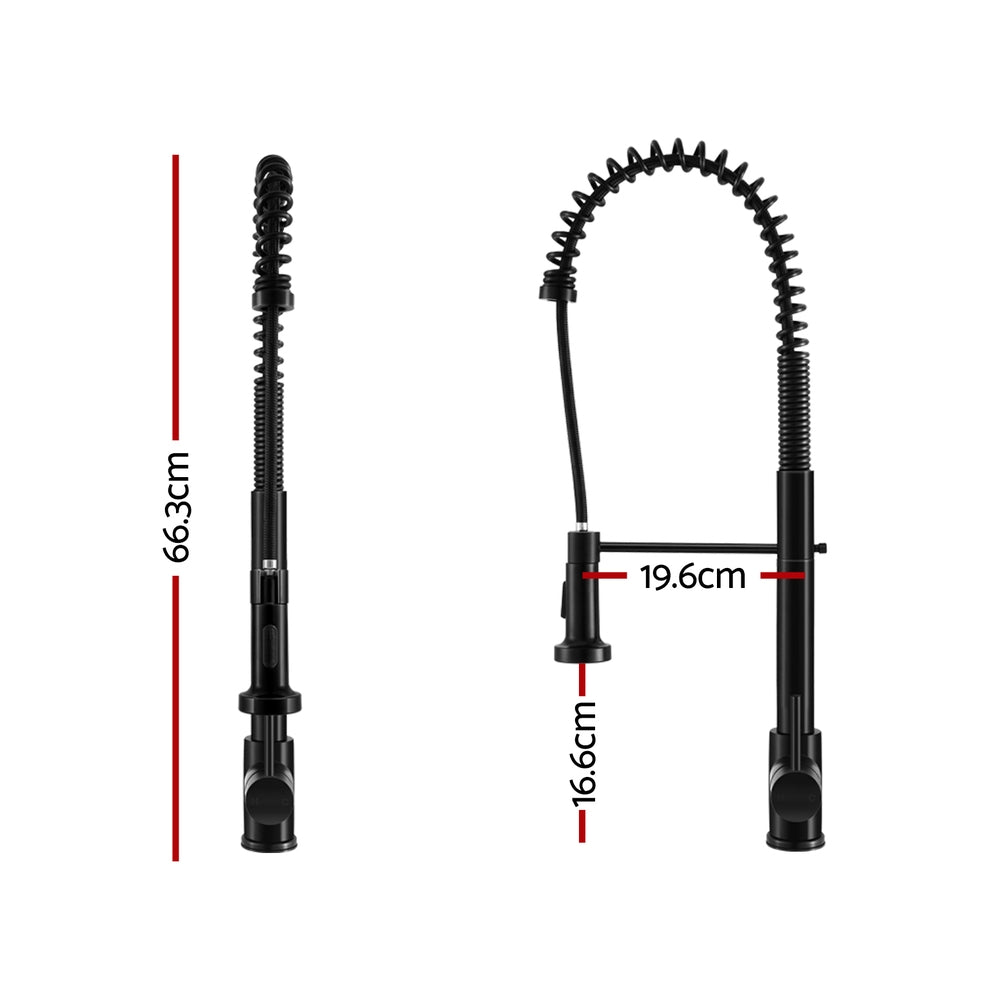 Stainless Steel Sink 70x45CM With Pull Out Mixer Tap Kitchen Basin Single Bowl Black - Furniture > Dining > Kitchen Sinks - Rivercity House & Home Co. (ABN 18 642 972 209) - Affordable Modern Furniture Australia