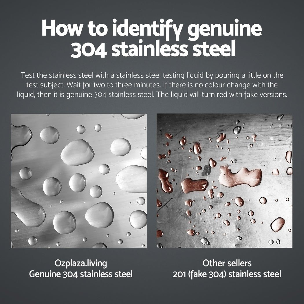 Stainless Steel Sink Bench Kitchen Work Benches Bowl Wheels 304 - Furniture > Dining - Rivercity House & Home Co. (ABN 18 642 972 209) - Affordable Modern Furniture Australia