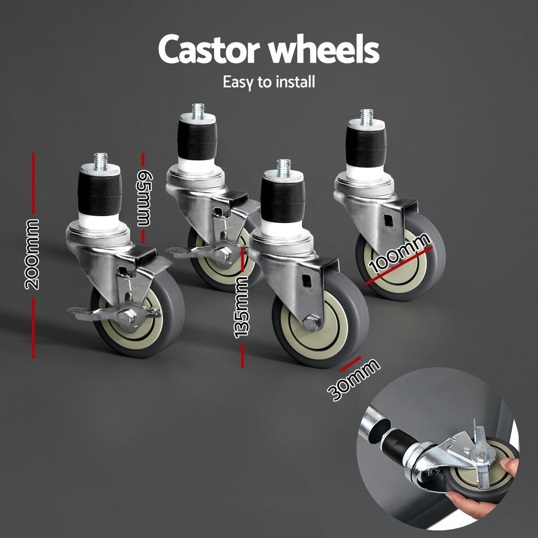 Stainless Steel Sink Bench Kitchen Work Benches Bowl Wheels 304 - Furniture > Dining - Rivercity House & Home Co. (ABN 18 642 972 209) - Affordable Modern Furniture Australia