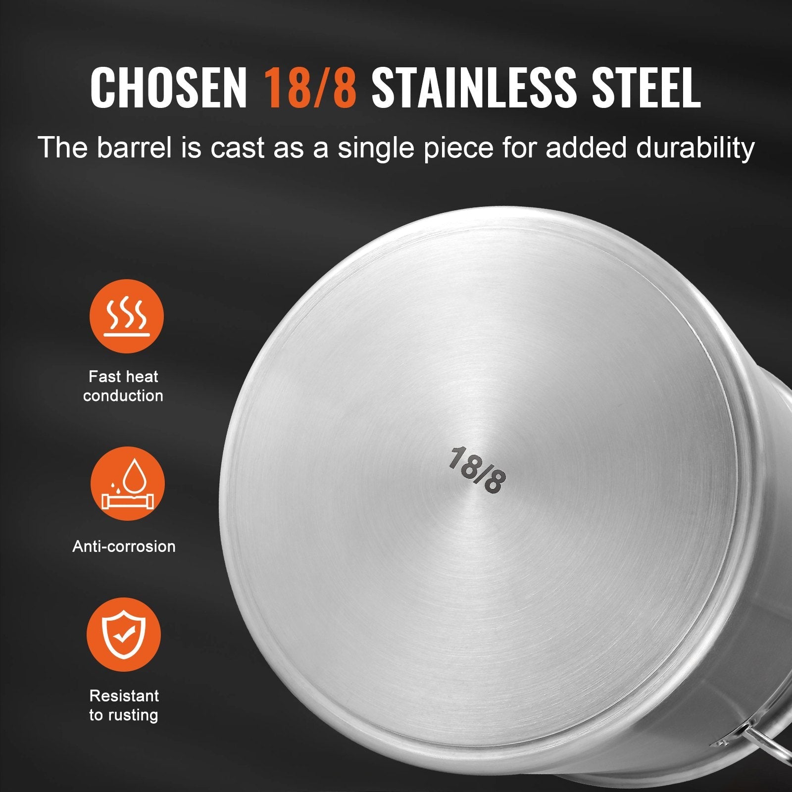 Stainless Steel Stockpot, 42 Quart Large Cooking Pots, Multipurpose Cookware Sauce Pot with Lid & Handle, Heavy Duty Commercial Grade Stock Pot, Sanding Treatment, for Large Groups Events Silver - Appliances > Kitchen Appliances > Food Warmers & Chafing Dishes - Rivercity House & Home Co. (ABN 18 642 972 209) - Affordable Modern Furniture Australia