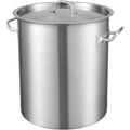 42 Quart Stainless Steel Stockpot with Lid & Handle, Heavy Duty Commercial Grade Cooking Pot - Silver