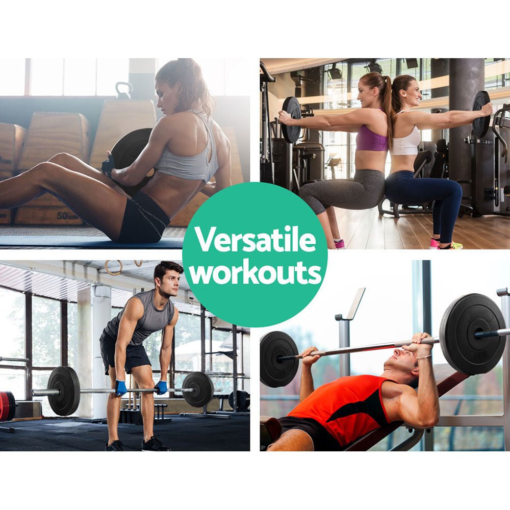 Standard 2x 10kg Weight Plates for Barbell Lifting - Black - Sports & Fitness > Exercise, Gym & Fitness > Free Weights - Rivercity House & Home Co. (ABN 18 642 972 209) - Affordable Modern Furniture Australia