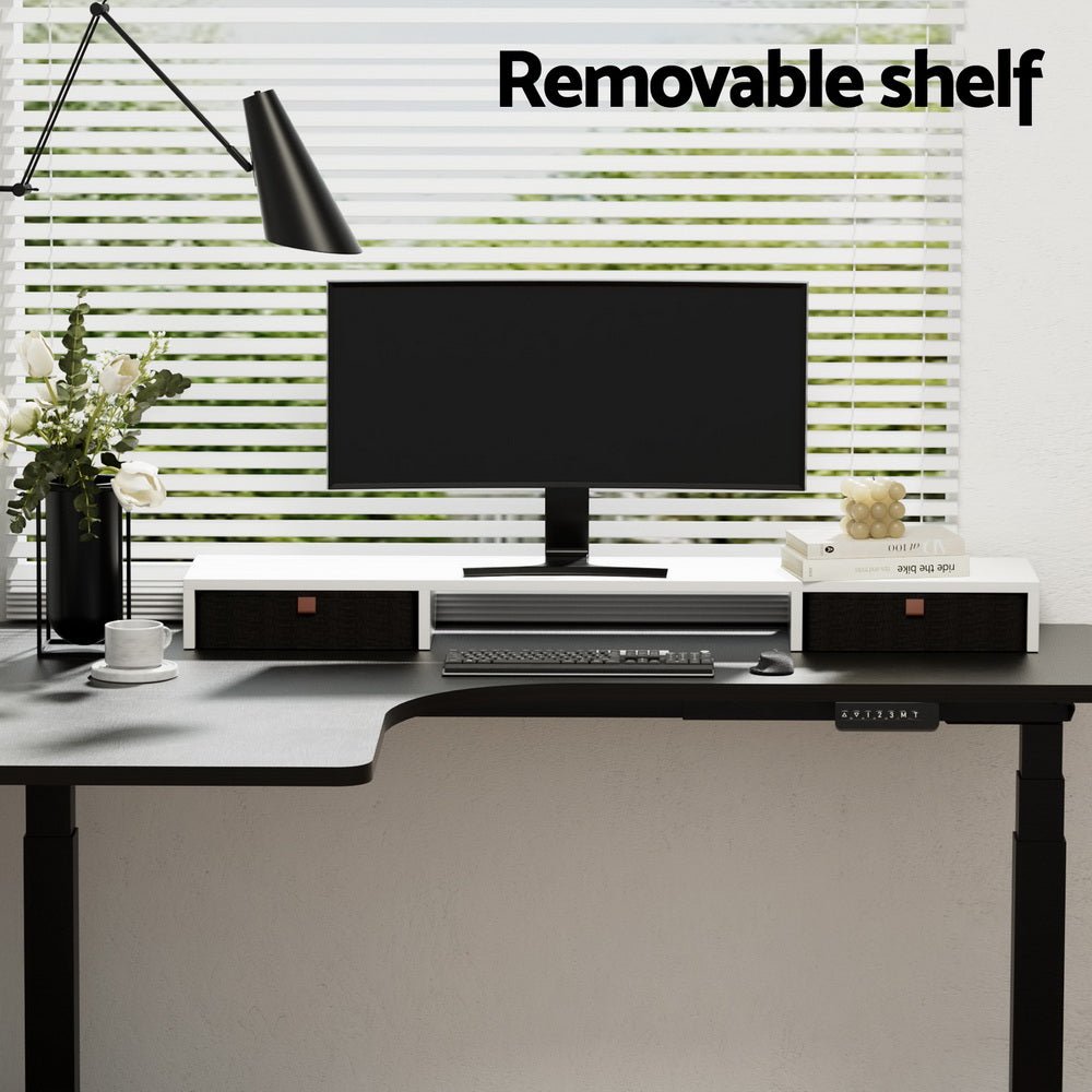 Standing Desk Desktop Storage Rack Shelf Removable Bookshelf Drawer 120cm - Furniture > Office > Desks - Rivercity House & Home Co. (ABN 18 642 972 209) - Affordable Modern Furniture Australia