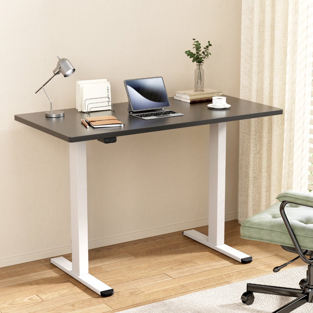 Standing Desk Electric Adjustable Sit Stand Desks White Black 140cm - Furniture > Office - Rivercity House & Home Co. (ABN 18 642 972 209) - Affordable Modern Furniture Australia