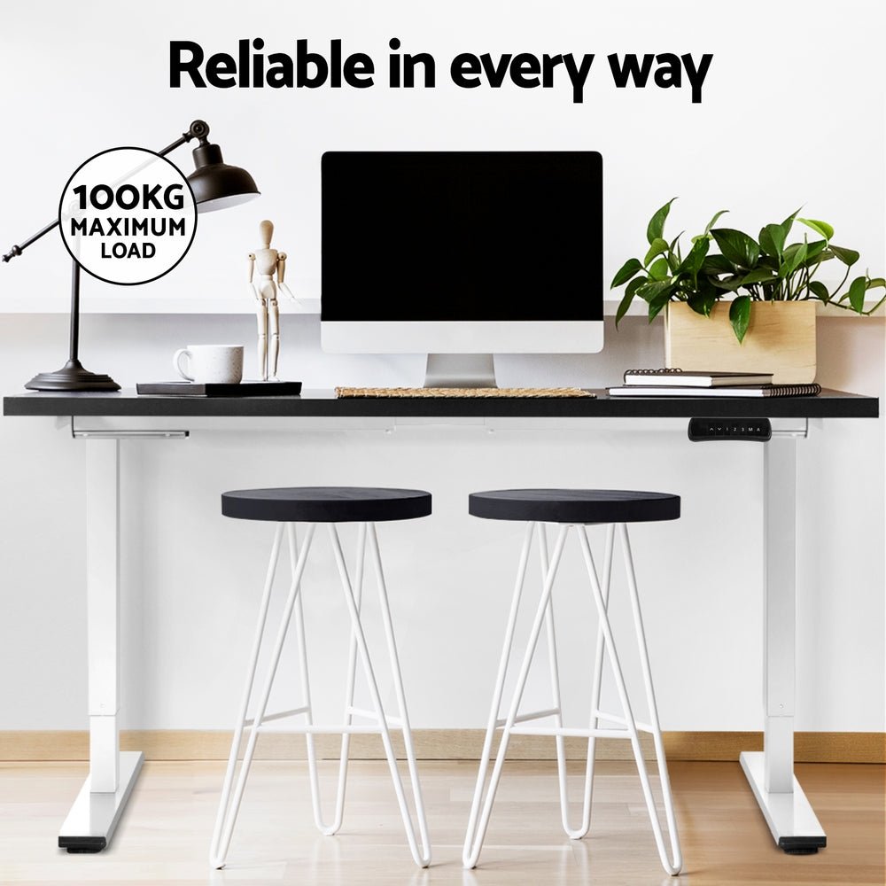 Standing Desk Electric Adjustable Sit Stand Desks White Black 140cm - Furniture > Office - Rivercity House & Home Co. (ABN 18 642 972 209) - Affordable Modern Furniture Australia