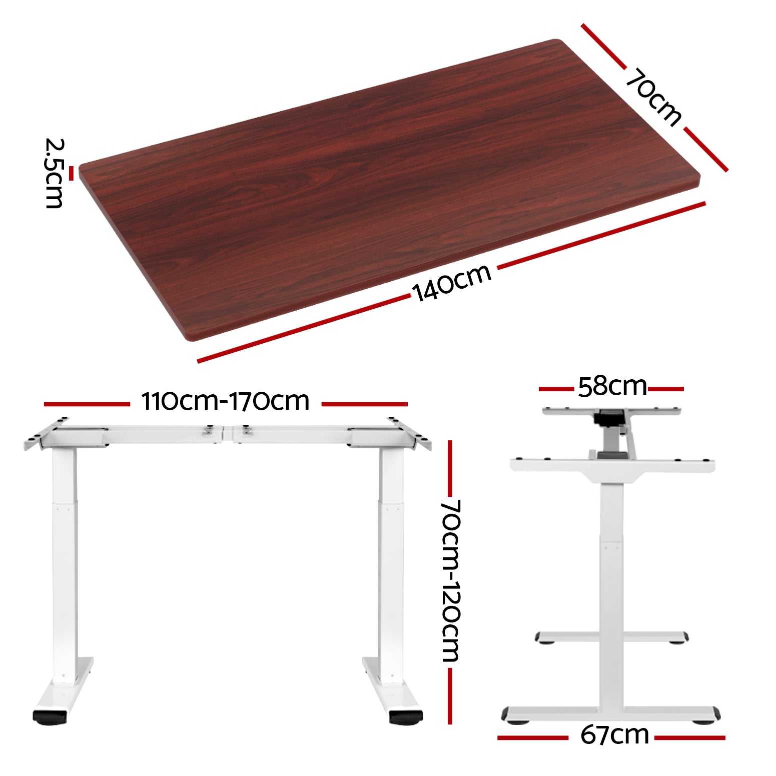 Standing Desk Electric Adjustable Sit Stand Desks White Walnut 140cm - Furniture > Office - Rivercity House & Home Co. (ABN 18 642 972 209) - Affordable Modern Furniture Australia