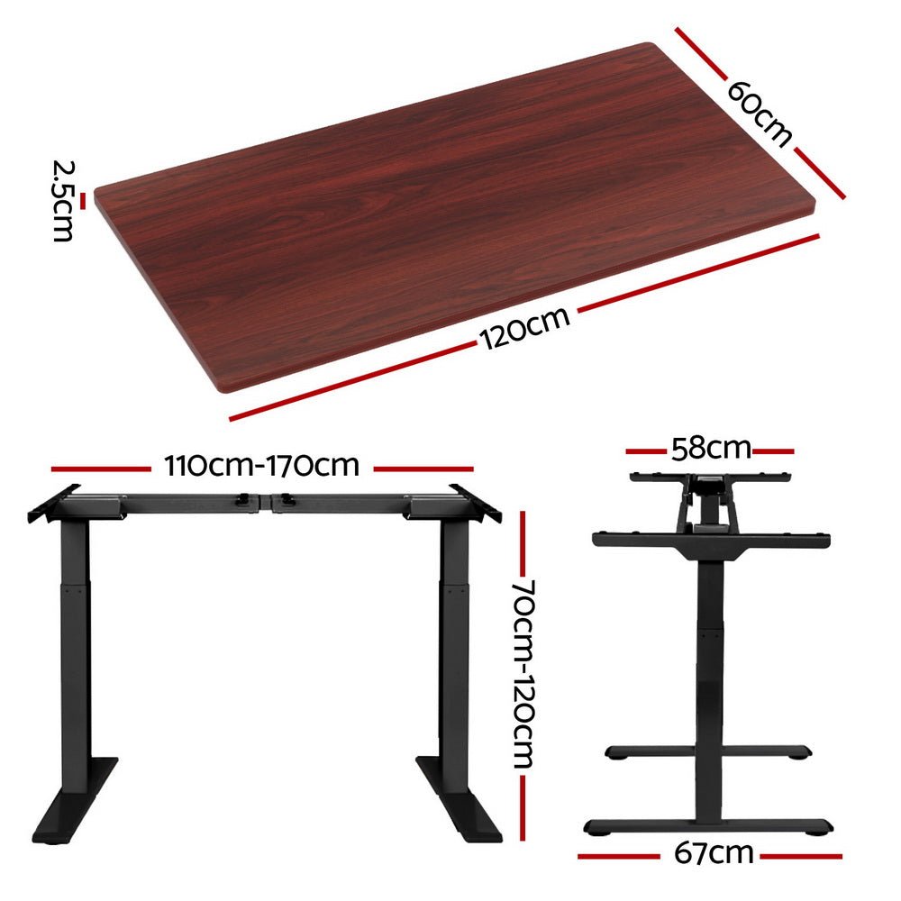 Standing Desk Electric Height Adjustable Sit Stand Desks Black Walnut - Furniture > Office - Rivercity House & Home Co. (ABN 18 642 972 209) - Affordable Modern Furniture Australia