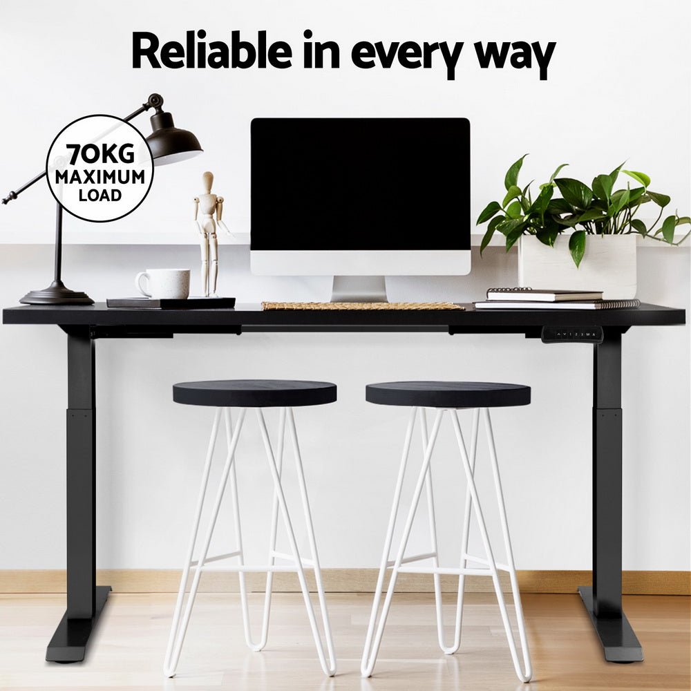 Standing Desk Electric Height Adjustable Sit Stand Desks Table Black - Furniture > Office - Rivercity House & Home Co. (ABN 18 642 972 209) - Affordable Modern Furniture Australia