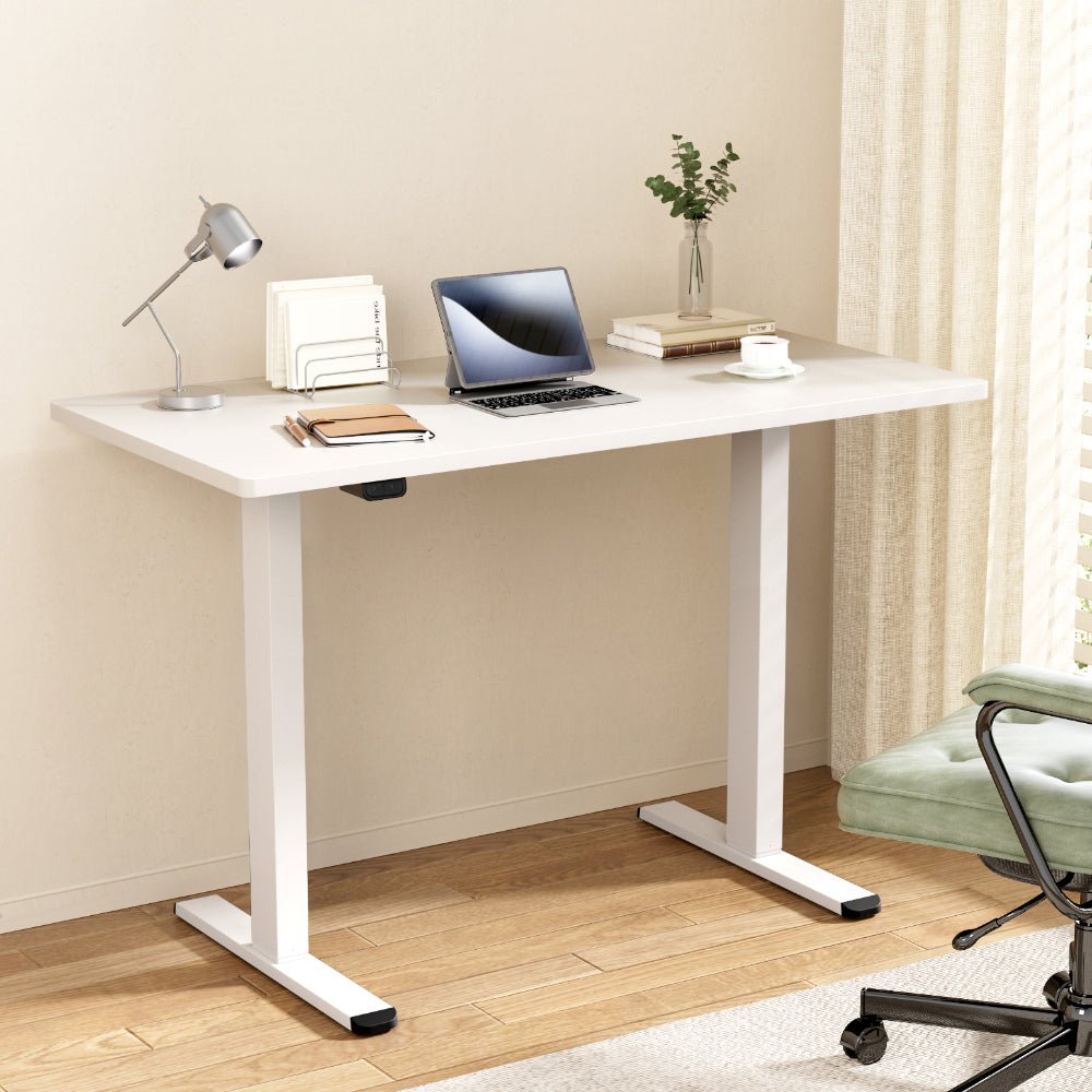 Standing Desk Electric Height Adjustable Sit Stand Desks White 140cm - Furniture > Office - Rivercity House & Home Co. (ABN 18 642 972 209) - Affordable Modern Furniture Australia