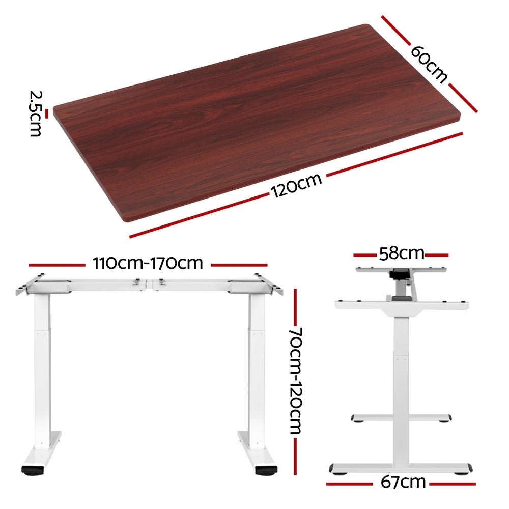 Standing Desk Electric Height Adjustable Sit Stand Desks White Walnut - Furniture > Office - Rivercity House & Home Co. (ABN 18 642 972 209) - Affordable Modern Furniture Australia