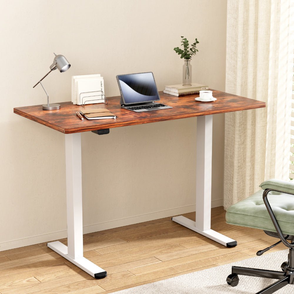 Standing Desk Motorised Dual Motor 120CM Rustic Brwon - Furniture > Office > Desks - Rivercity House & Home Co. (ABN 18 642 972 209) - Affordable Modern Furniture Australia