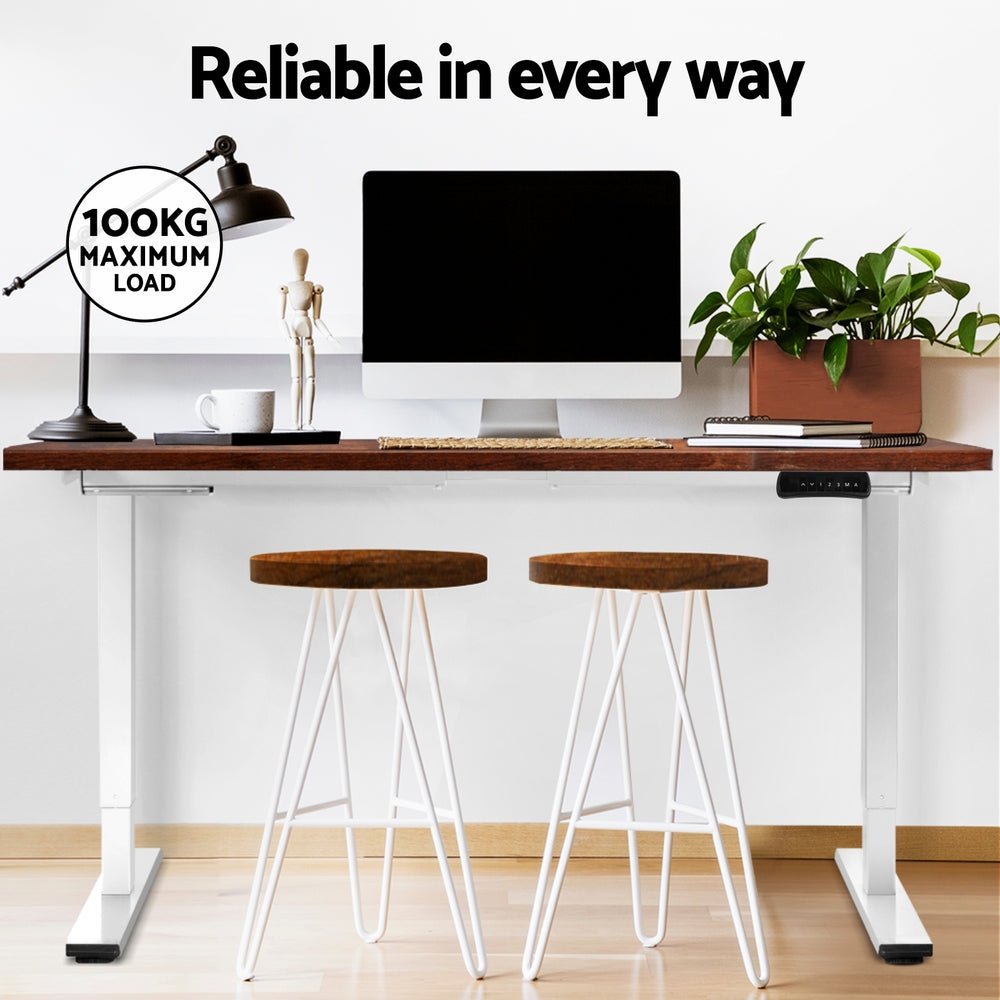 Standing Desk Motorised Dual Motor 140CM Rustic Brwon - Furniture > Office > Desks - Rivercity House & Home Co. (ABN 18 642 972 209) - Affordable Modern Furniture Australia