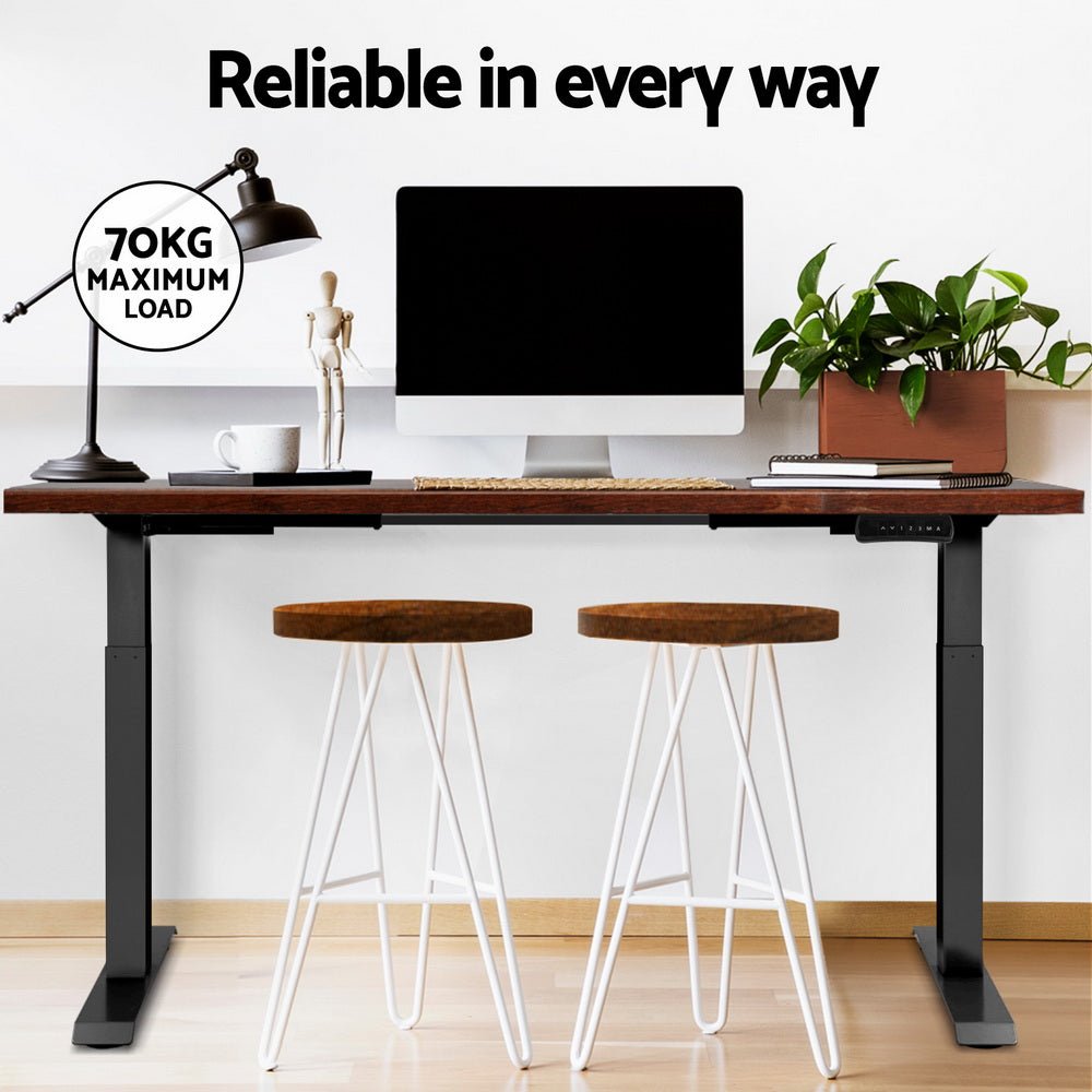 Standing Desk Motorised Dual Motor Rustic Brwon 120CM - Furniture > Office > Desks - Rivercity House & Home Co. (ABN 18 642 972 209) - Affordable Modern Furniture Australia