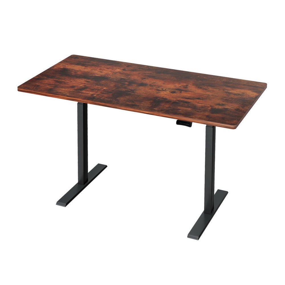 Standing Desk Motorised Dual Motor Rustic Brwon 140CM - Furniture > Office > Desks - Rivercity House & Home Co. (ABN 18 642 972 209) - Affordable Modern Furniture Australia