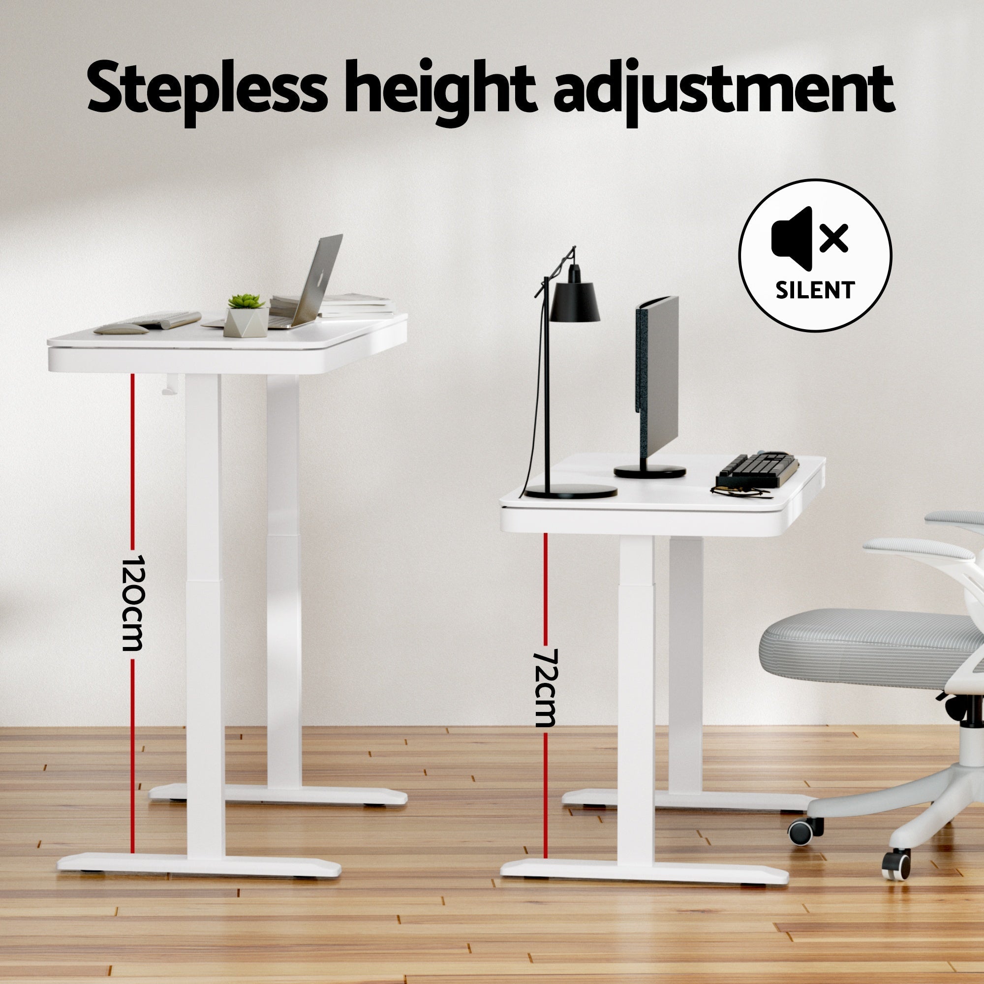 Standing Desk Motorised Electric Desks Drawer 120CM White - Furniture > Office > Desks - Rivercity House & Home Co. (ABN 18 642 972 209) - Affordable Modern Furniture Australia
