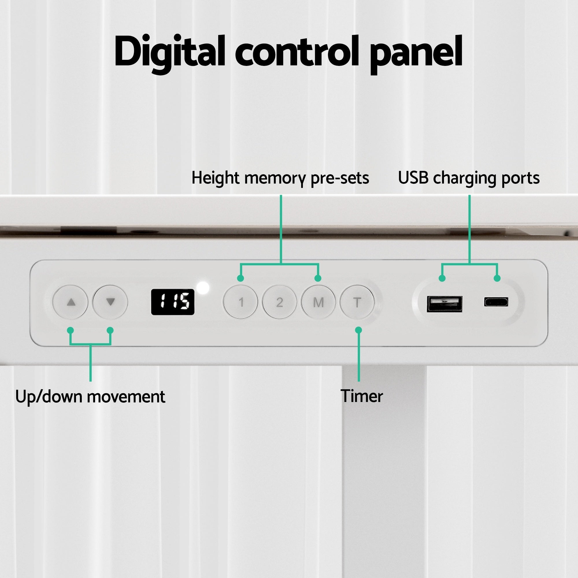 Standing Desk Motorised Electric Desks Drawer 120CM White - Furniture > Office > Desks - Rivercity House & Home Co. (ABN 18 642 972 209) - Affordable Modern Furniture Australia