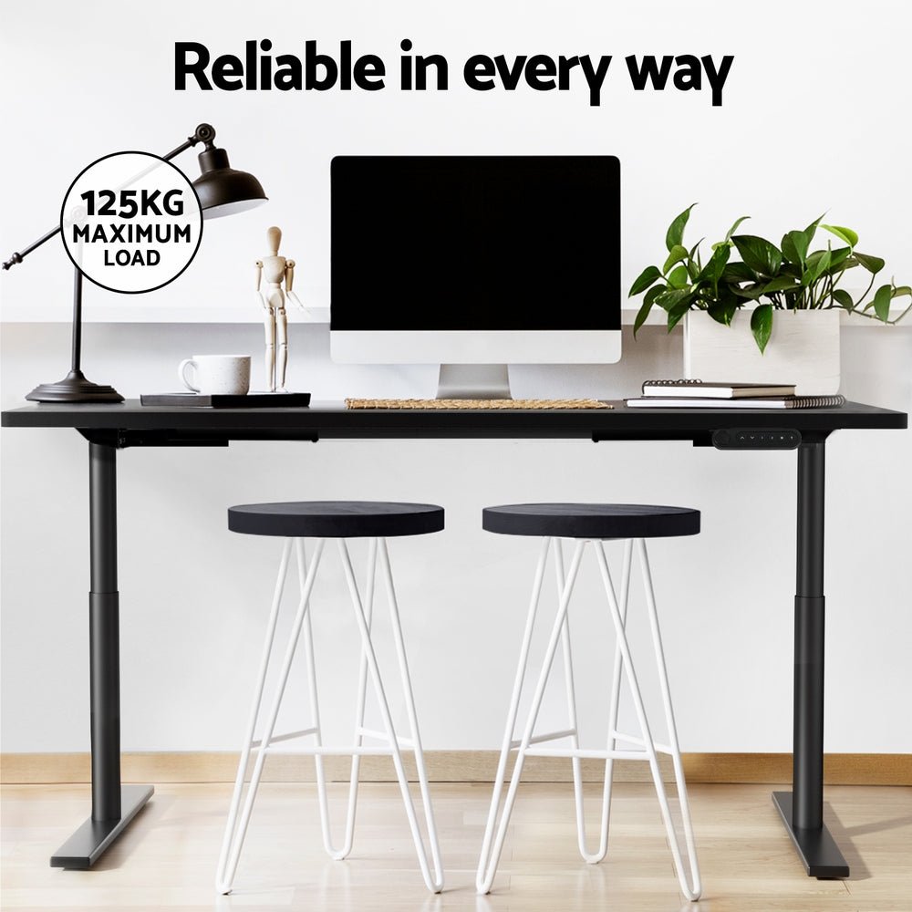 Standing Desk Motorised Electric Dual Motor Black 120CM - Furniture > Office > Desks - Rivercity House & Home Co. (ABN 18 642 972 209) - Affordable Modern Furniture Australia