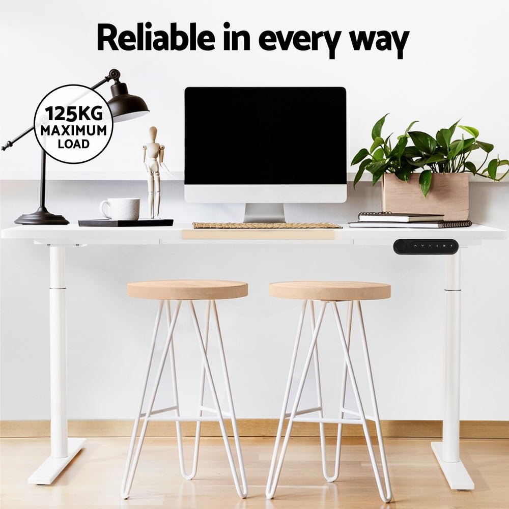 Standing Desk Motorised Electric Dual Motor Splice White Pine 120CM - Furniture > Office - Rivercity House & Home Co. (ABN 18 642 972 209) - Affordable Modern Furniture Australia