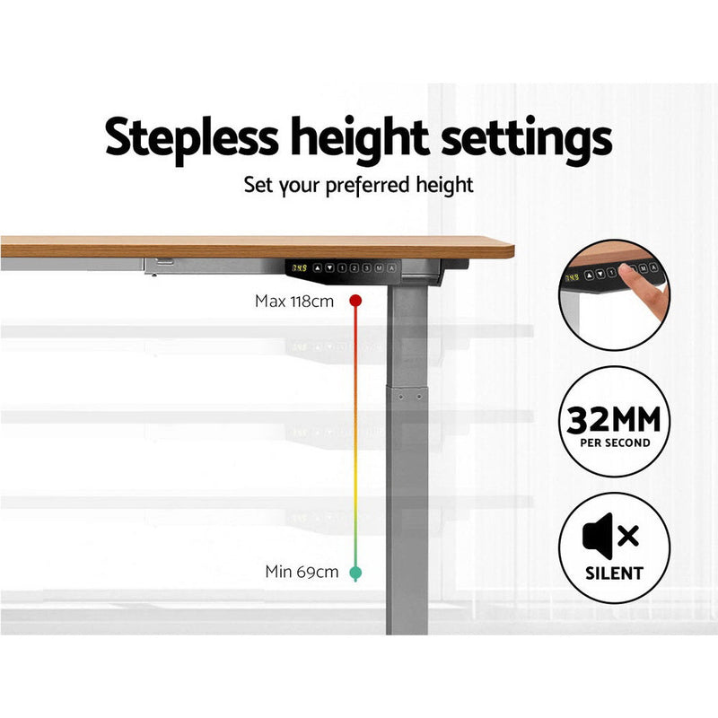 Standing Desk Motorised Electric Height Adjustable Laptop Computer Table 120cm Dual Motor - Rivercity House & Home Co. (ABN 18 642 972 209) - Affordable Modern Furniture Australia