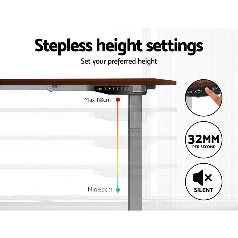 Standing Desk Motorised Electric Height Adjustable Laptop Computer Table Riser 120cm Dual Motor - Rivercity House & Home Co. (ABN 18 642 972 209) - Affordable Modern Furniture Australia