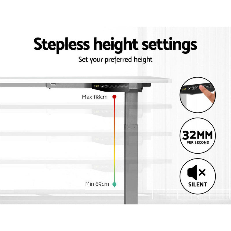 Standing Desk Motorised Height Adjustable Laptop Computer Table Electric Riser Dual Motor 120cm - Rivercity House & Home Co. (ABN 18 642 972 209) - Affordable Modern Furniture Australia