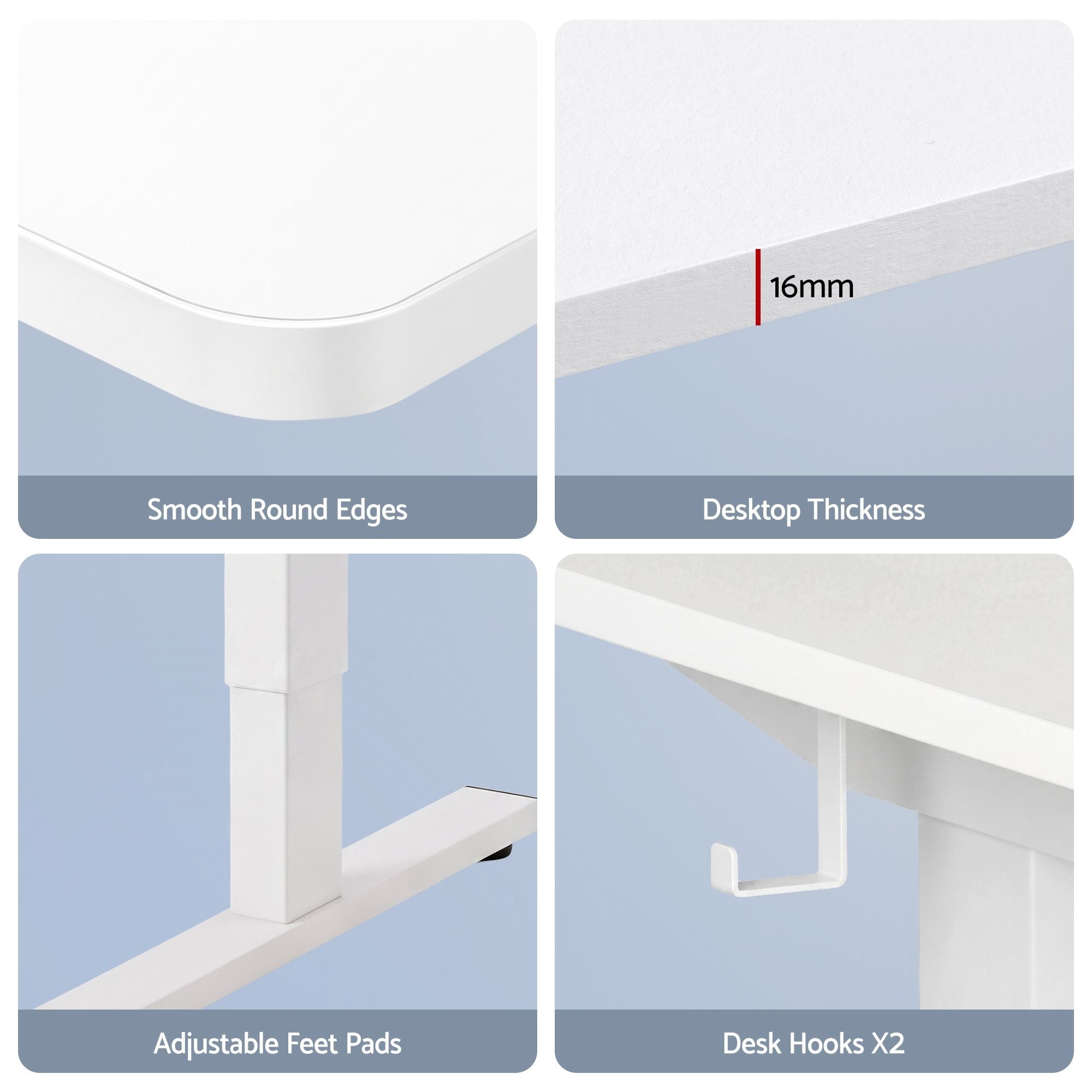 Standing Desk Office Chair Sit Stand Ergonomic Combo 140cm White - Furniture > Office > Desks - Rivercity House & Home Co. (ABN 18 642 972 209) - Affordable Modern Furniture Australia