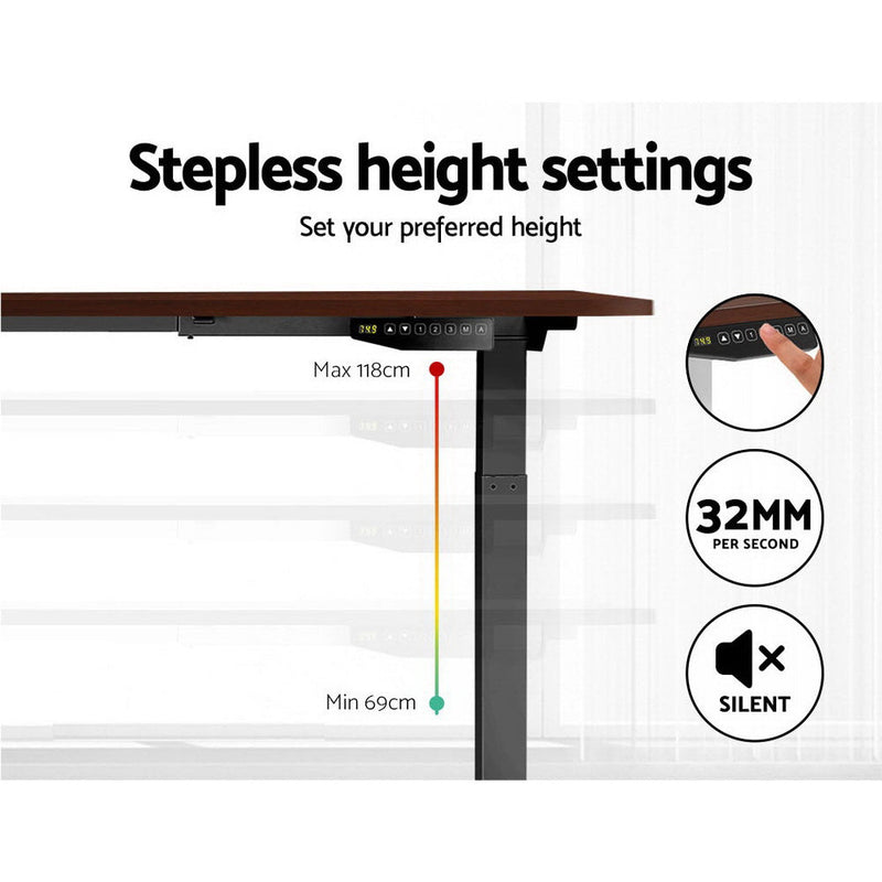 Standing Desk Sit Stand Motorised Electric Frame Computer Laptop Table 120cm Dual Motor - Rivercity House & Home Co. (ABN 18 642 972 209) - Affordable Modern Furniture Australia