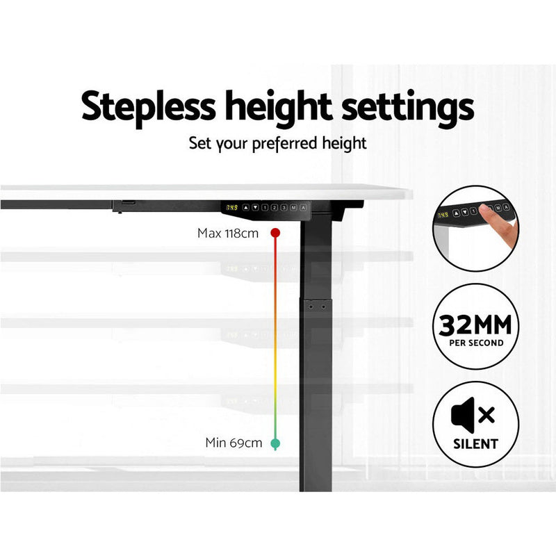 Standing Desk Sit Stand Riser Motorised Electric Computer Laptop Table 120cm Dual Motor - Rivercity House & Home Co. (ABN 18 642 972 209) - Affordable Modern Furniture Australia