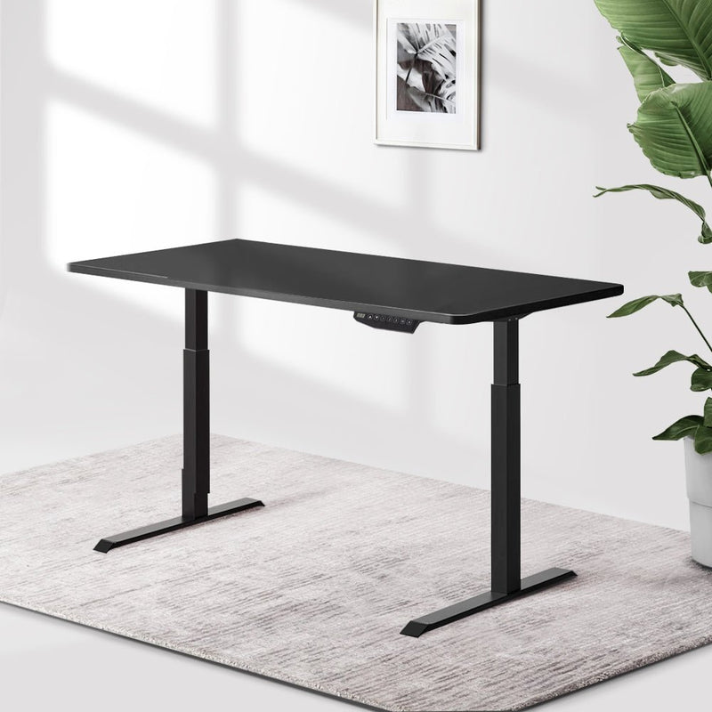 Standing Desk Sit Stand Riser Motorised Electric Computer Laptop Table Height Adjustable Dual Motor Black - Rivercity House & Home Co. (ABN 18 642 972 209) - Affordable Modern Furniture Australia