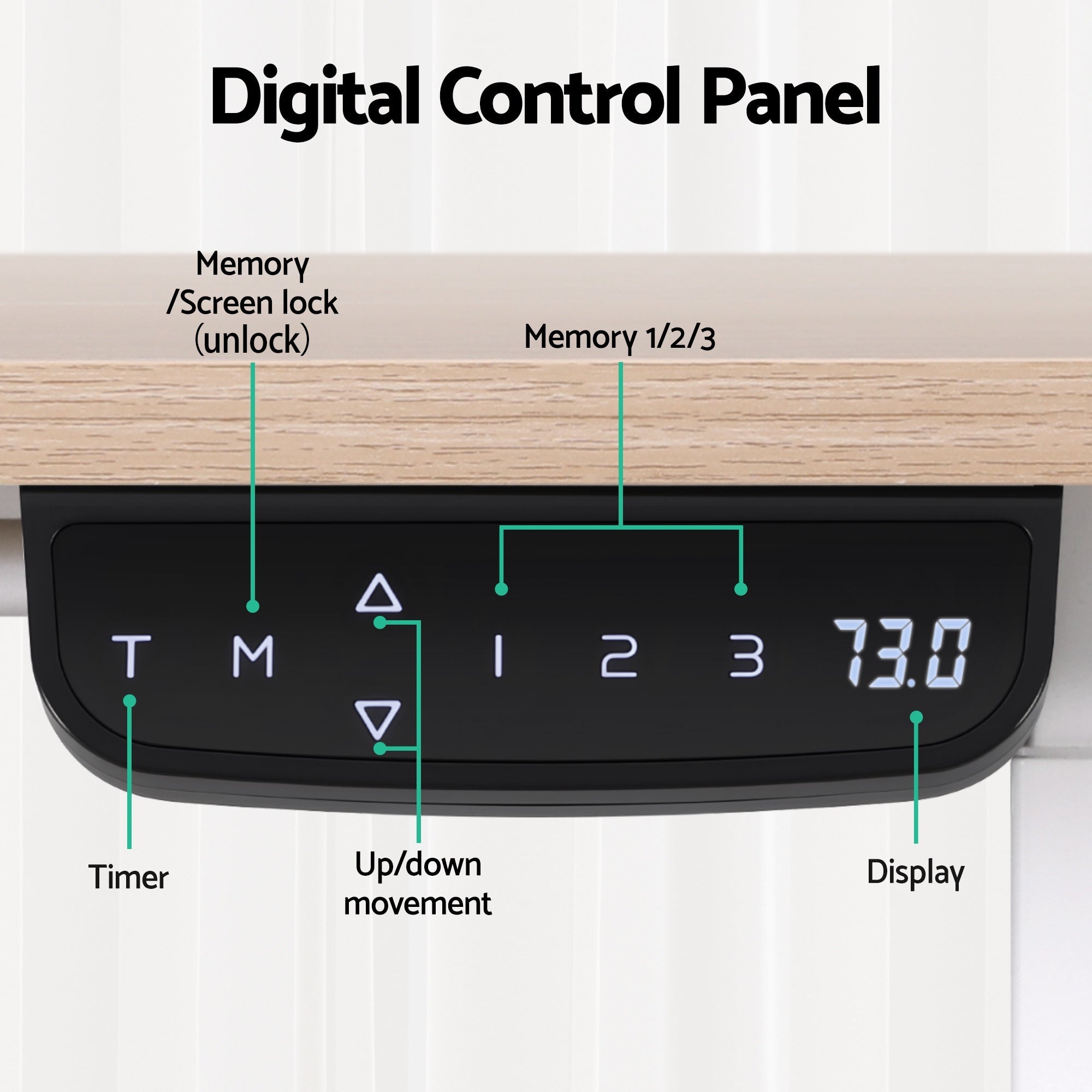 Standing Desk Sit Stand Touch Control Electric Oak 140CM - Furniture > Office > Desks - Rivercity House & Home Co. (ABN 18 642 972 209) - Affordable Modern Furniture Australia