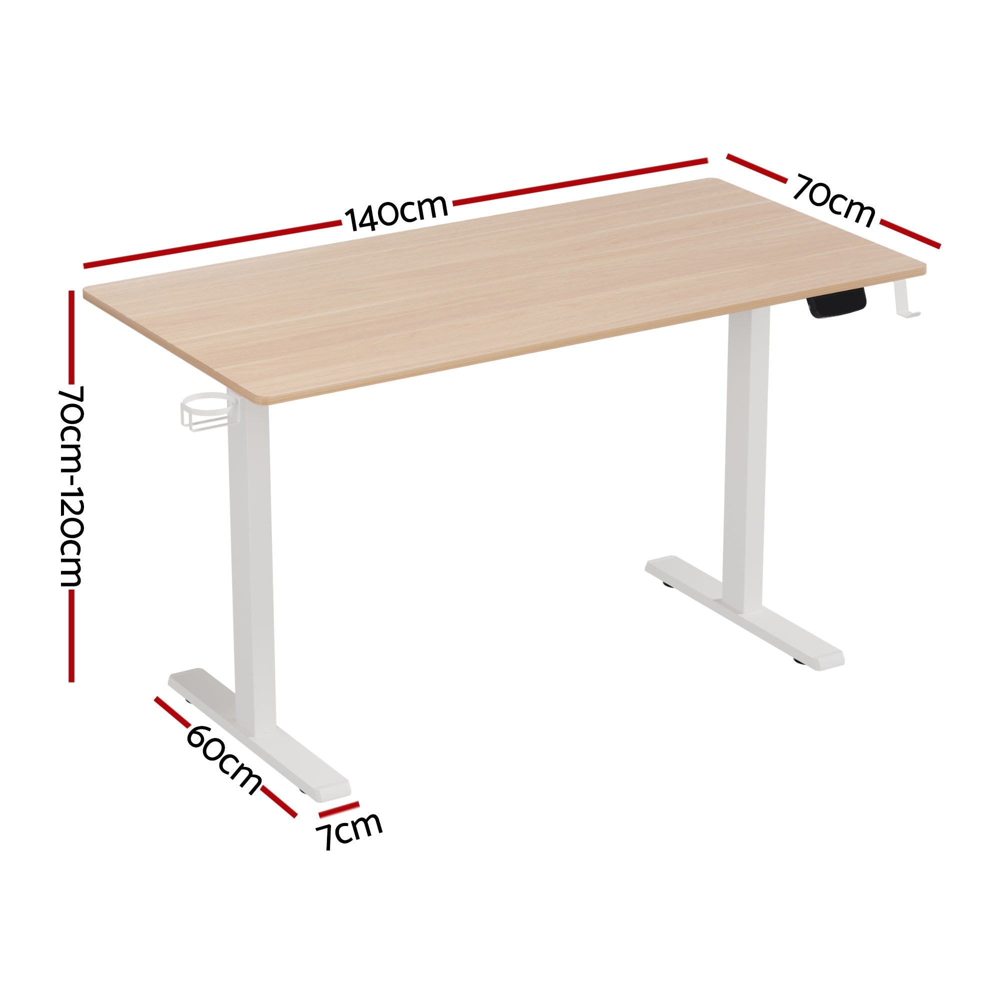 Standing Desk Sit Stand Touch Control Electric Oak 140CM - Furniture > Office > Desks - Rivercity House & Home Co. (ABN 18 642 972 209) - Affordable Modern Furniture Australia