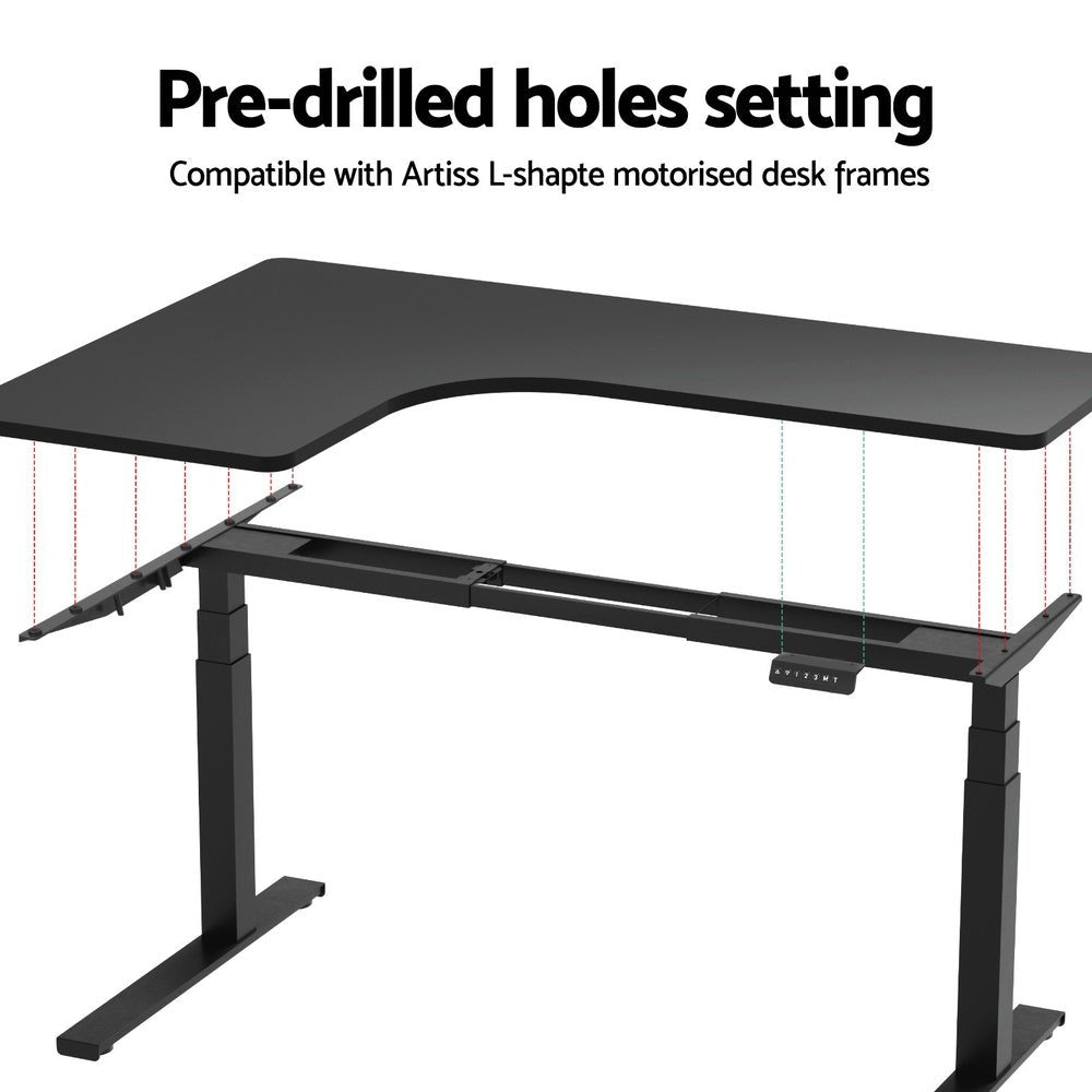 Standing Desk Top L - shape Black 160CM - Furniture > Office - Rivercity House & Home Co. (ABN 18 642 972 209) - Affordable Modern Furniture Australia